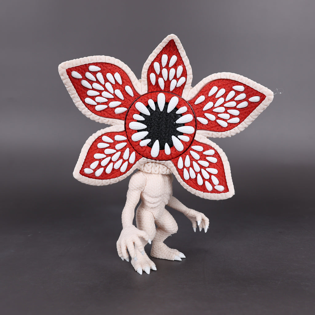 Flower Head Horror Monster Figurine – Textured Knit Crochet Style Desk Collectible -  Fantasy Creature Sculpture