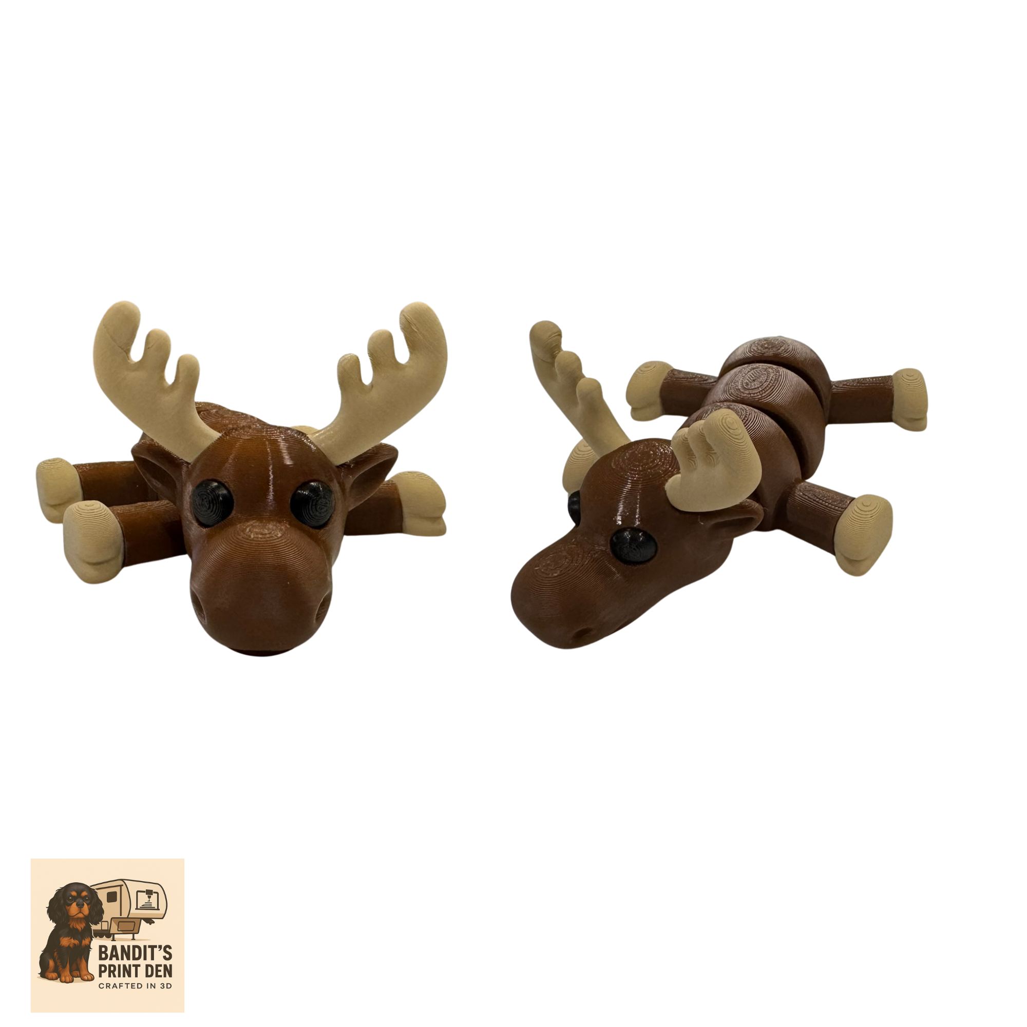 Woodland Field Animal Display Set – 3D Printed Diorama Base with Articulated Animal