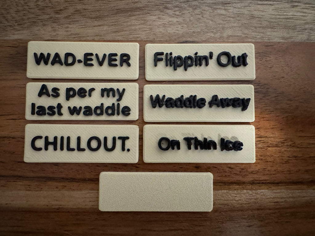 Funny Penguin Desk Buddy | Animals with Attitude | 3D Printed Penguin with Interchangeable Sign