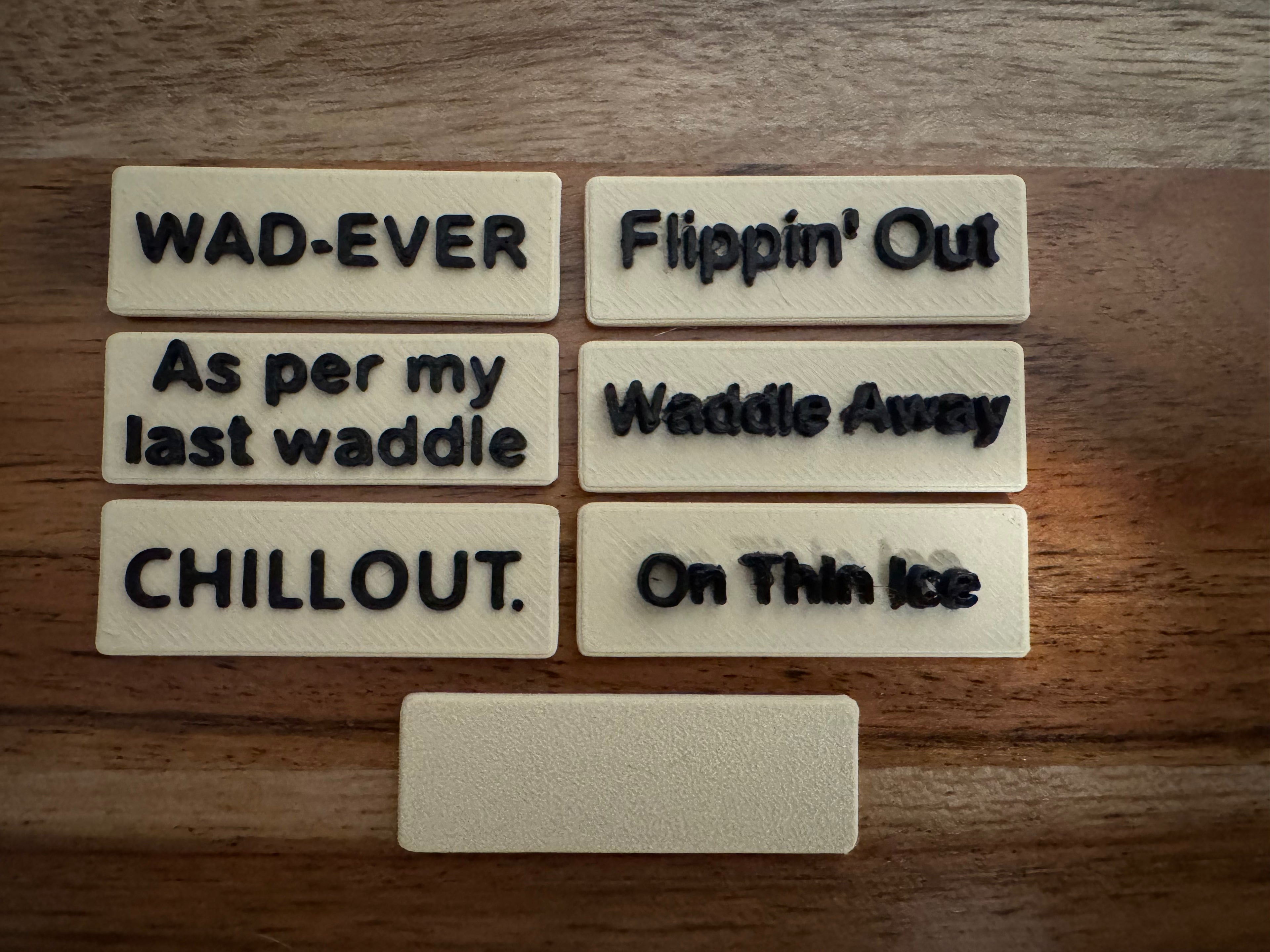 Funny Penguin Desk Buddy | Animals with Attitude | 3D Printed Penguin with Interchangeable Sign