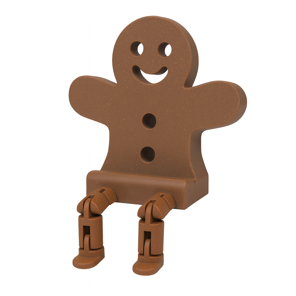 GINGERDOCK – Christmas Gingerbread Phone Holder | Holiday Desk Stand | Flexible Cookie Legs | Festive Gift