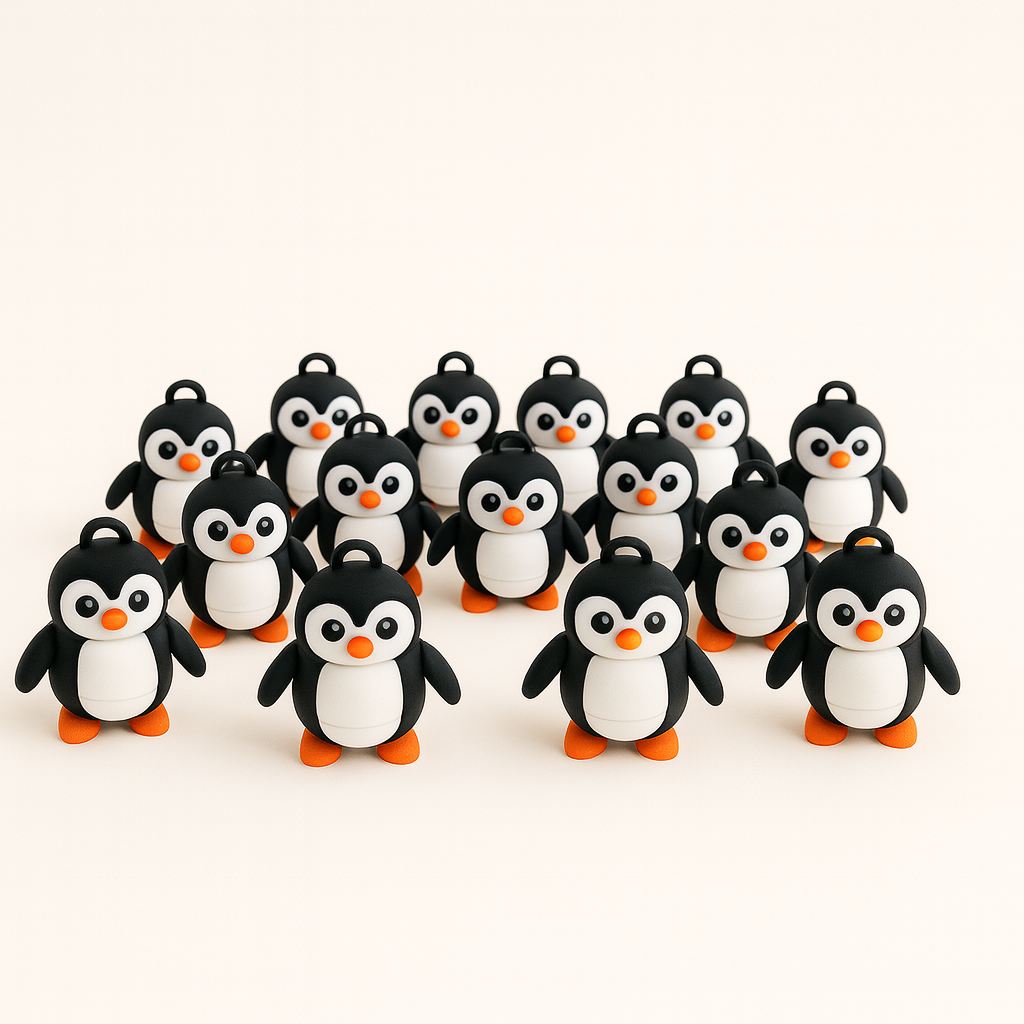 Penguin Articulated Figure Keychain – Cute Flexi Companion | Fidget Toy | 3D Printed Keychain Accessory