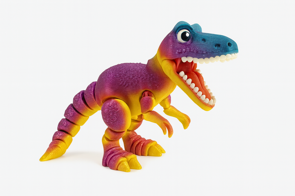 Flexi T-Rex Dinosaur – Articulated 3D Printed Model | Poseable Dino Toy | Movable Jaw | Desk Display | Collector Gift