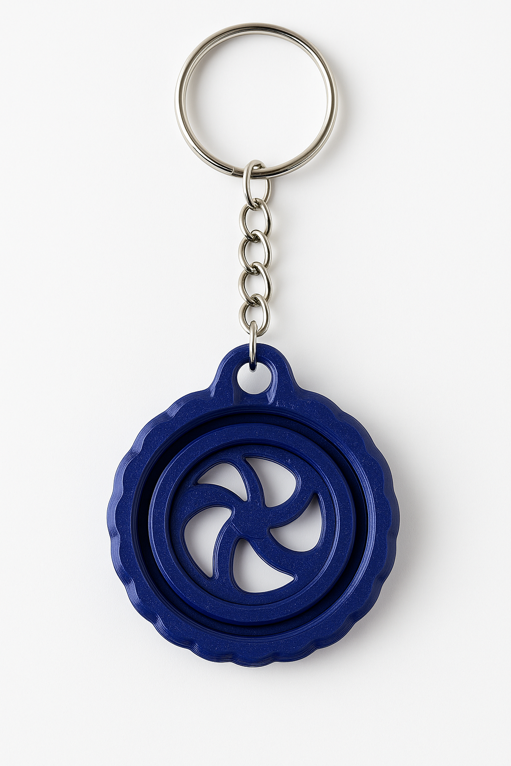 Swirl Spinner Keychain – 3D Printed Tire/Wheel Fidget Keychain | Smooth Spin | Everyday Carry | Stress Reliever Gift