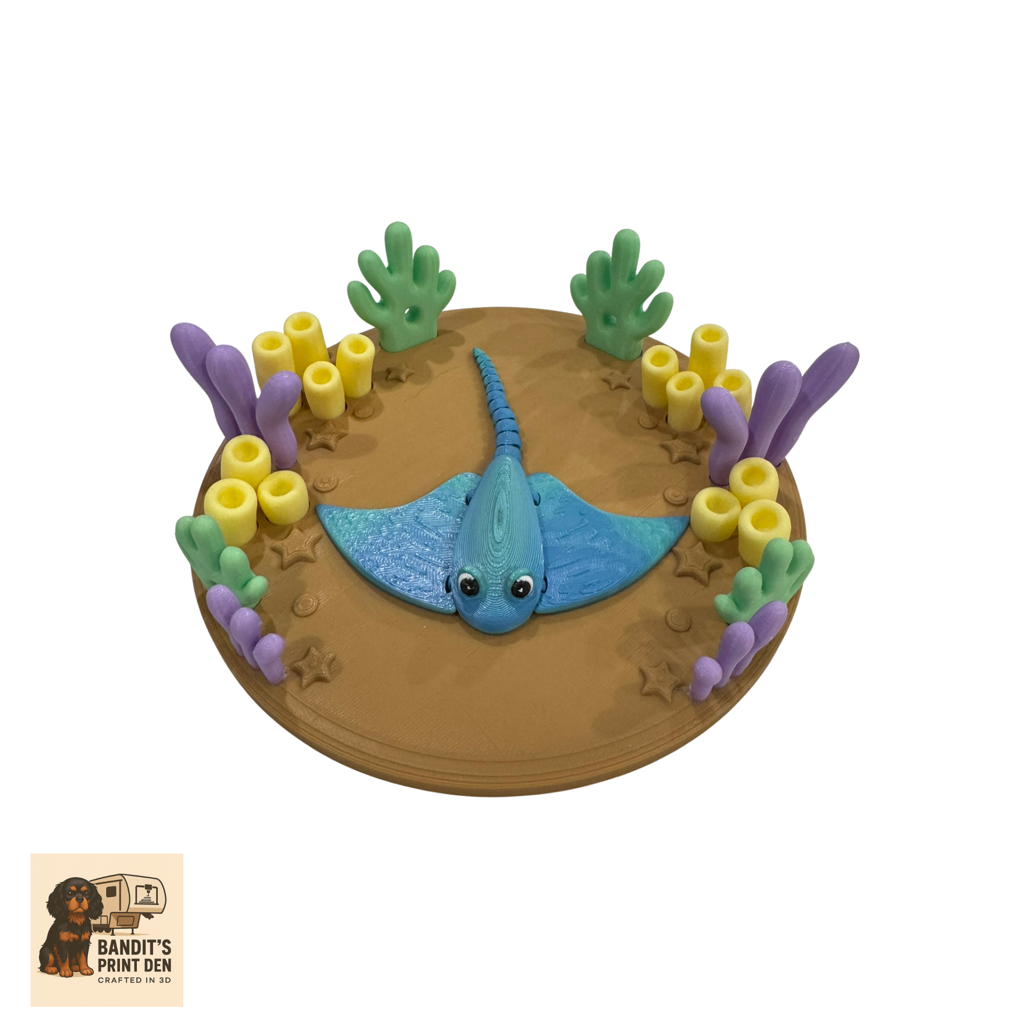 Coral Reef Critter Display Set – 3D Printed Ocean Scene & Articulated Sea Animals