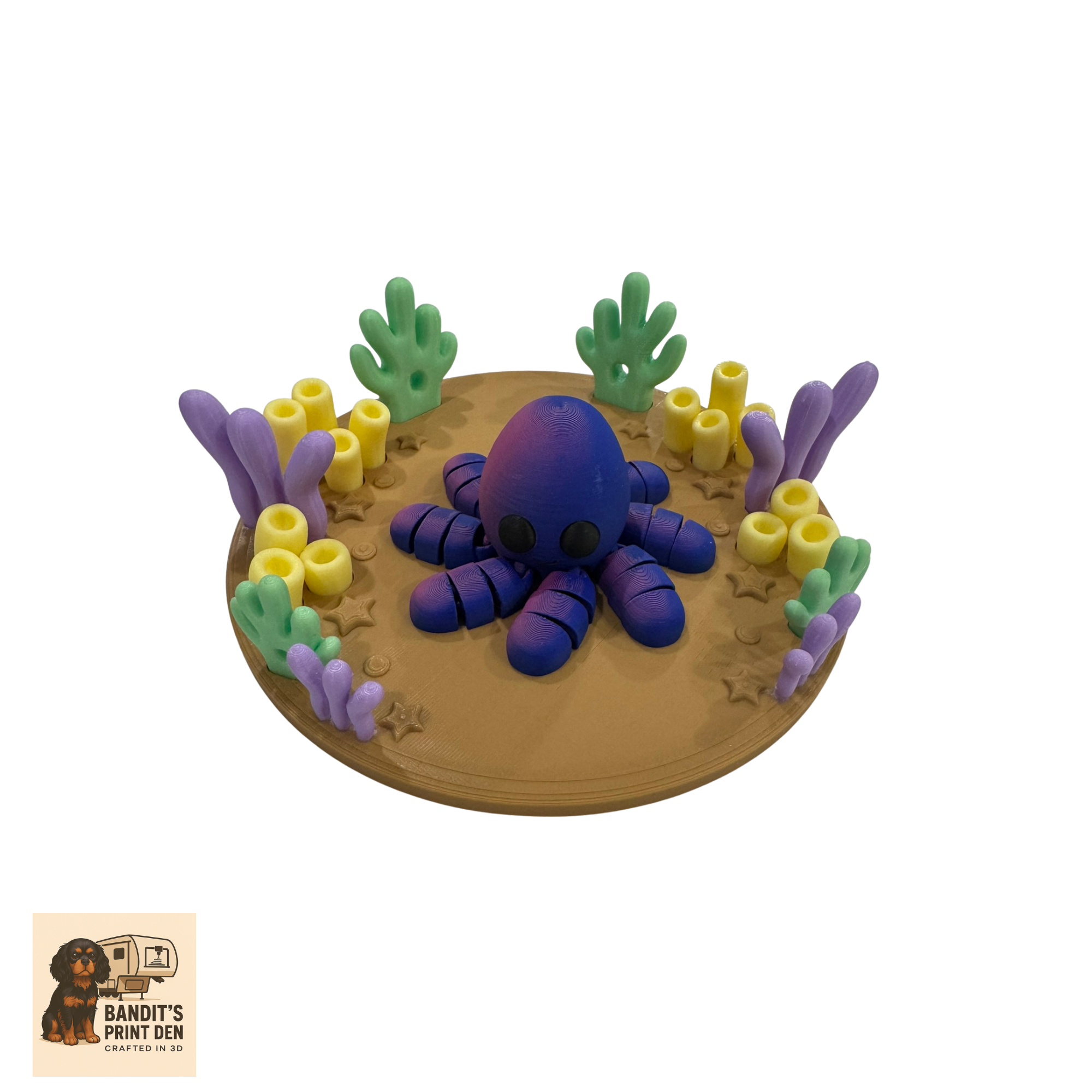 Coral Reef Critter Display Set – 3D Printed Ocean Scene & Articulated Sea Animals