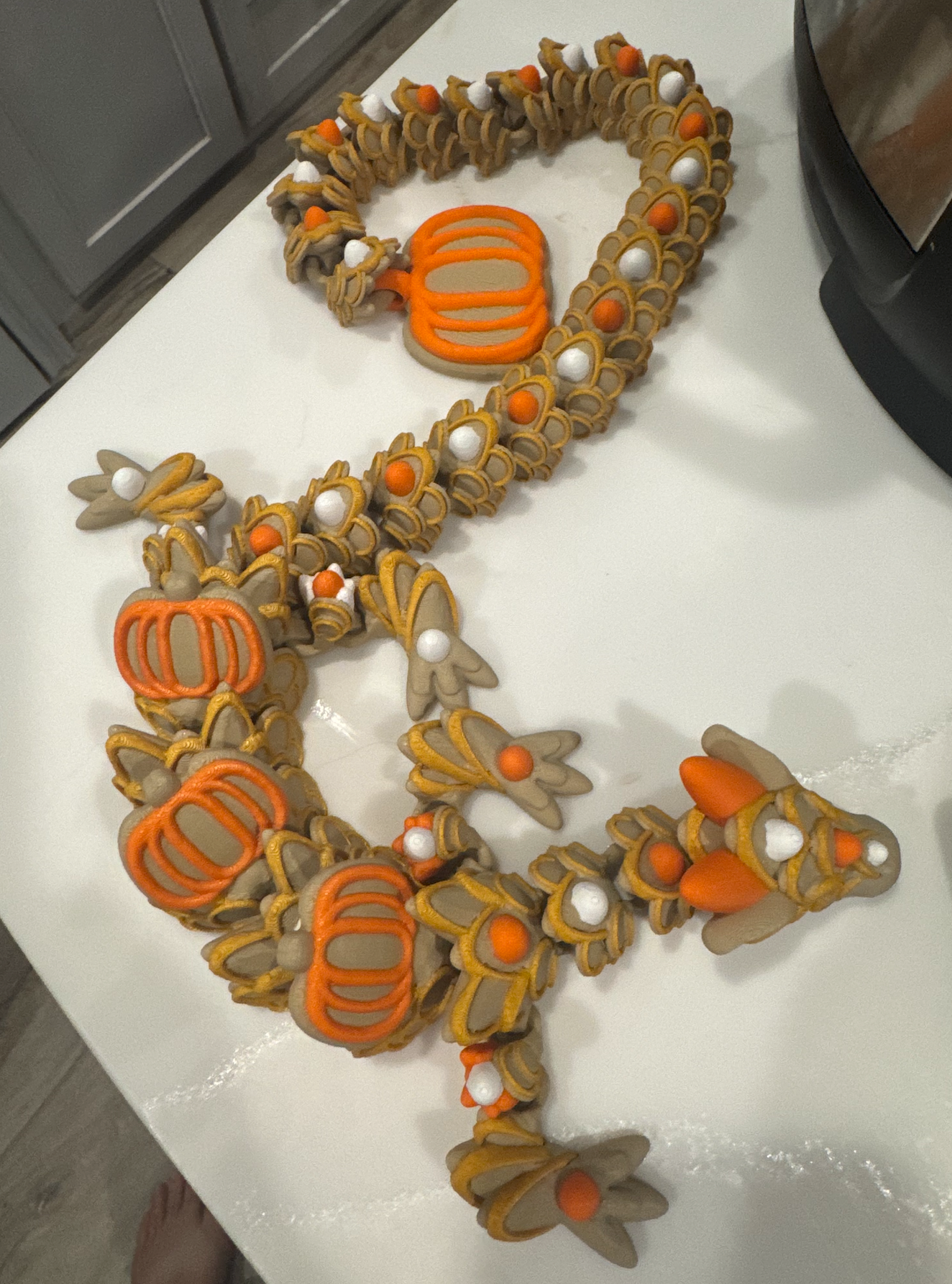 Pumpkin Spice Cookie Dragon | Large Articulated 3D Printed Fall Dragon