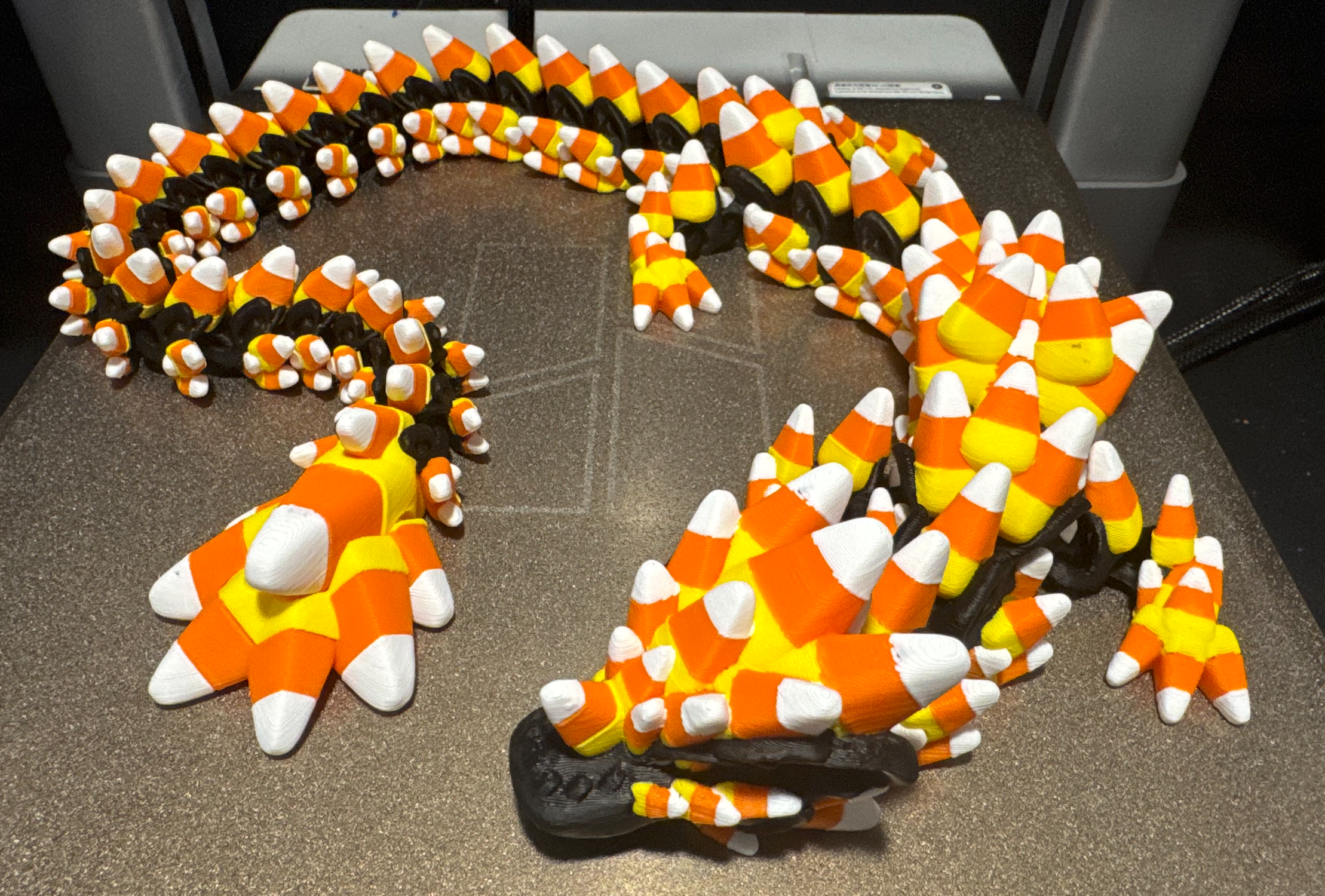 Candy Corn Dragon | Large Articulated Halloween 3D Printed Dragon