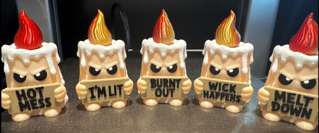 Fall Desk Buddies | Funny Ghost & Candle Desk Decorations with Interchangeable Signs