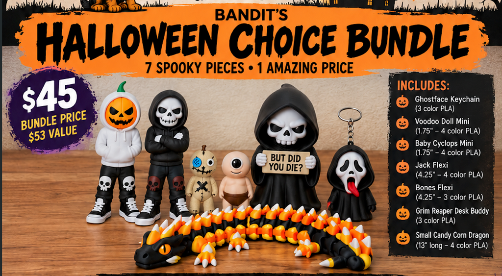 3D Printed Halloween Bundle | Halloween Fidgets, Dragon, Clickers & Desk Buddy