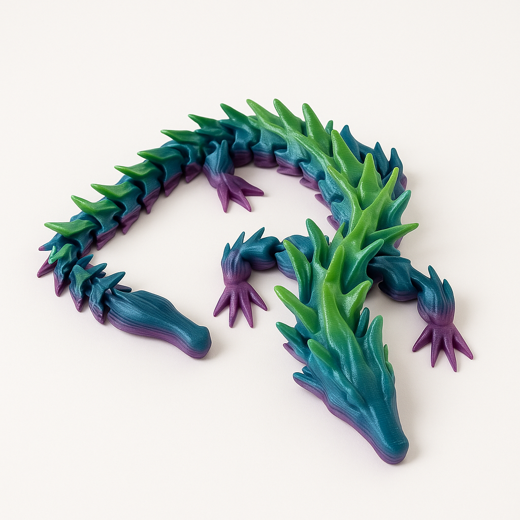 Water Dragon – Articulated 3D Printed Dragon | Poseable Fantasy Creature | Flexible Fidget Toy | Unique Dragon Gift