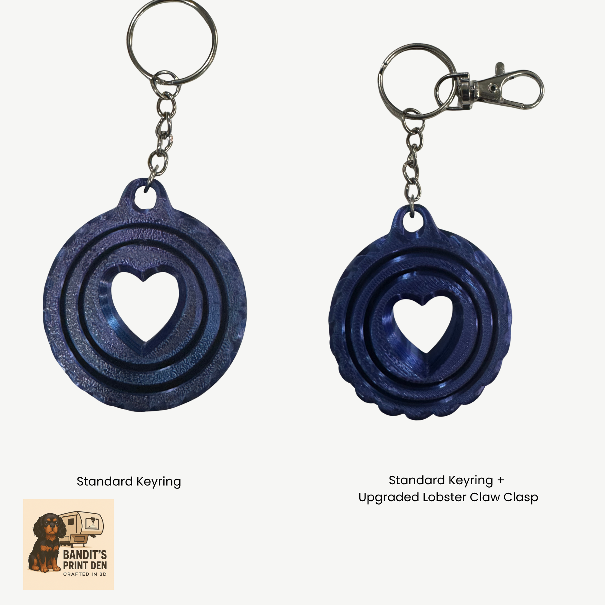 Heart Spinner Keychain – 3D Printed Fidget Keychain | Love Gift | Stress Reliever | Bag Charm | Valentine’s Day Accessory