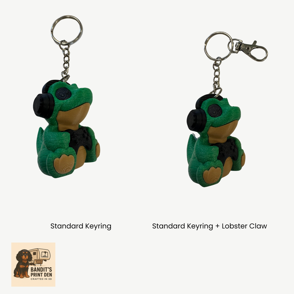 Gamer Dino Keychain / Backpack Clip