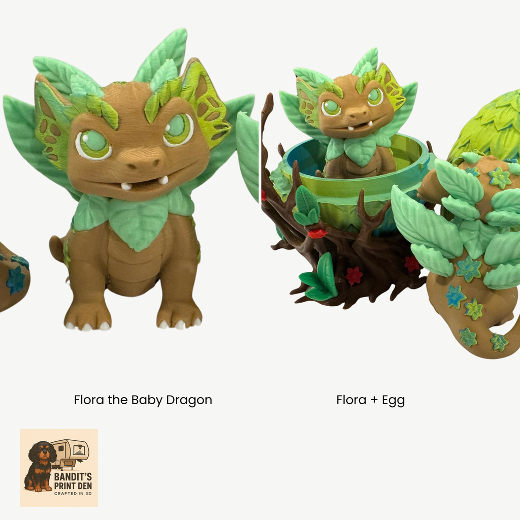 Flora & Flora Dragon Egg – Nature Dragon Figurine & Blooming Egg Display