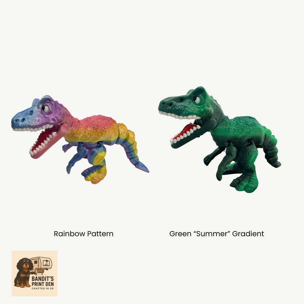 Flexi T-Rex Dinosaur – Articulated 3D Printed Model | Poseable Dino Toy | Movable Jaw | Desk Display | Collector Gift