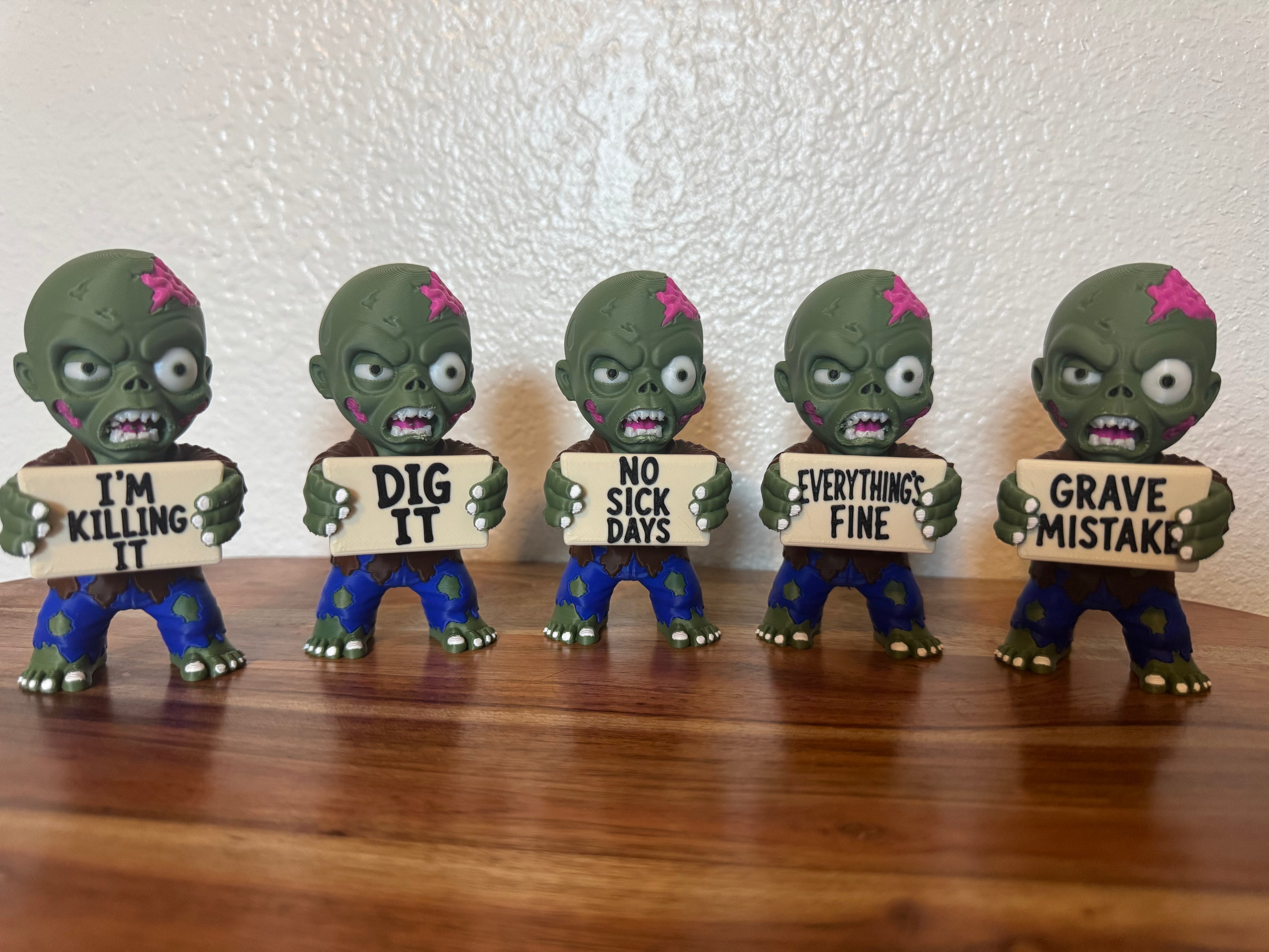 AWA Zombie - Funny Zombie Desk Buddy | Holidays with Attitude | 3D Printed Zombie
