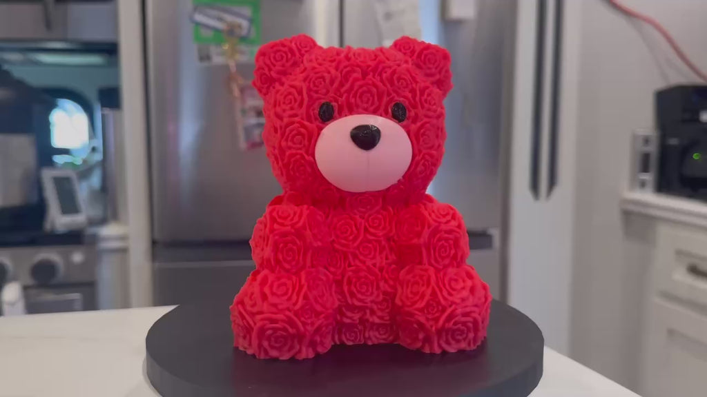 Floral Bear – 3D Printed Rose Teddy Gift