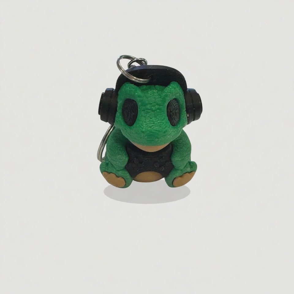 Gamer Dino Keychain / Backpack Clip