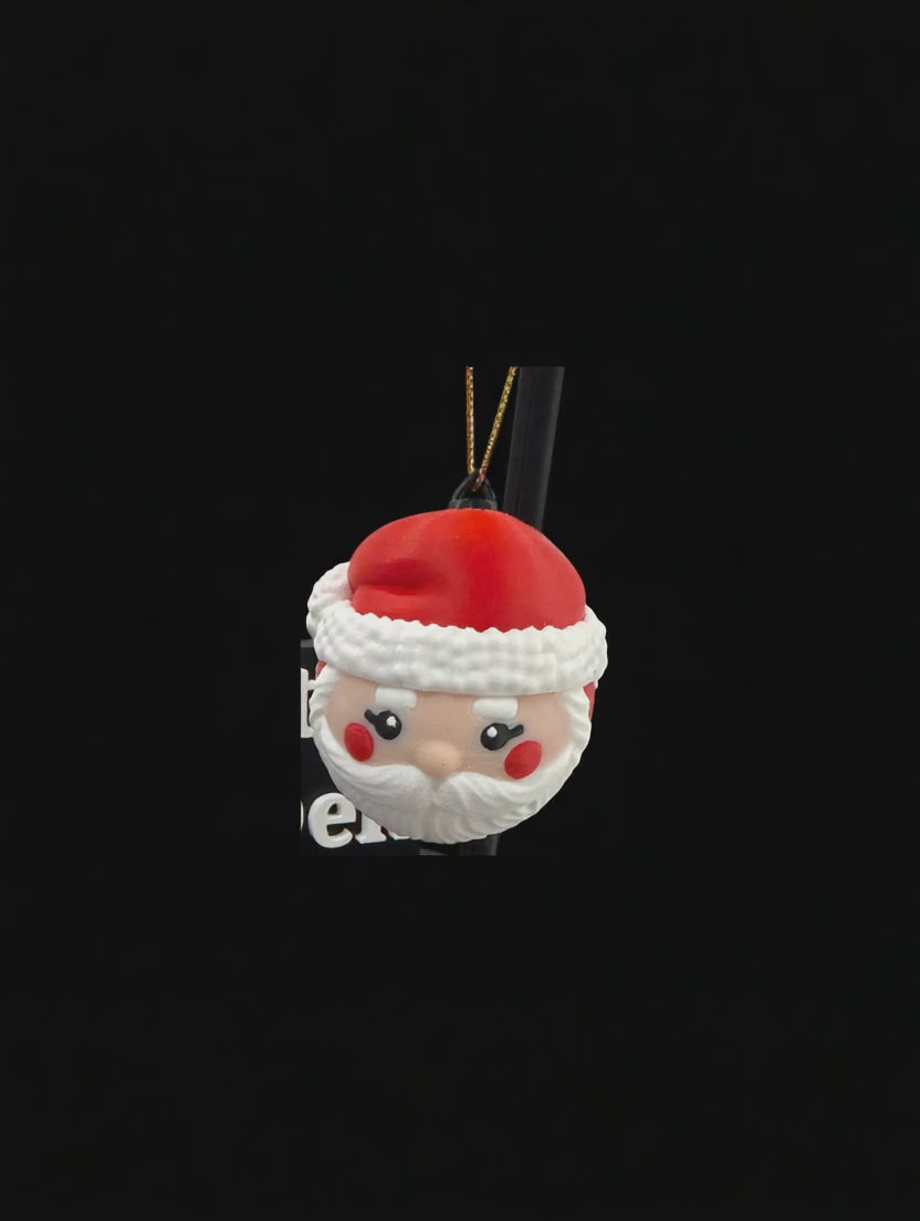 Santa Head Christmas Ornament – Double-Sided Holiday Cutie