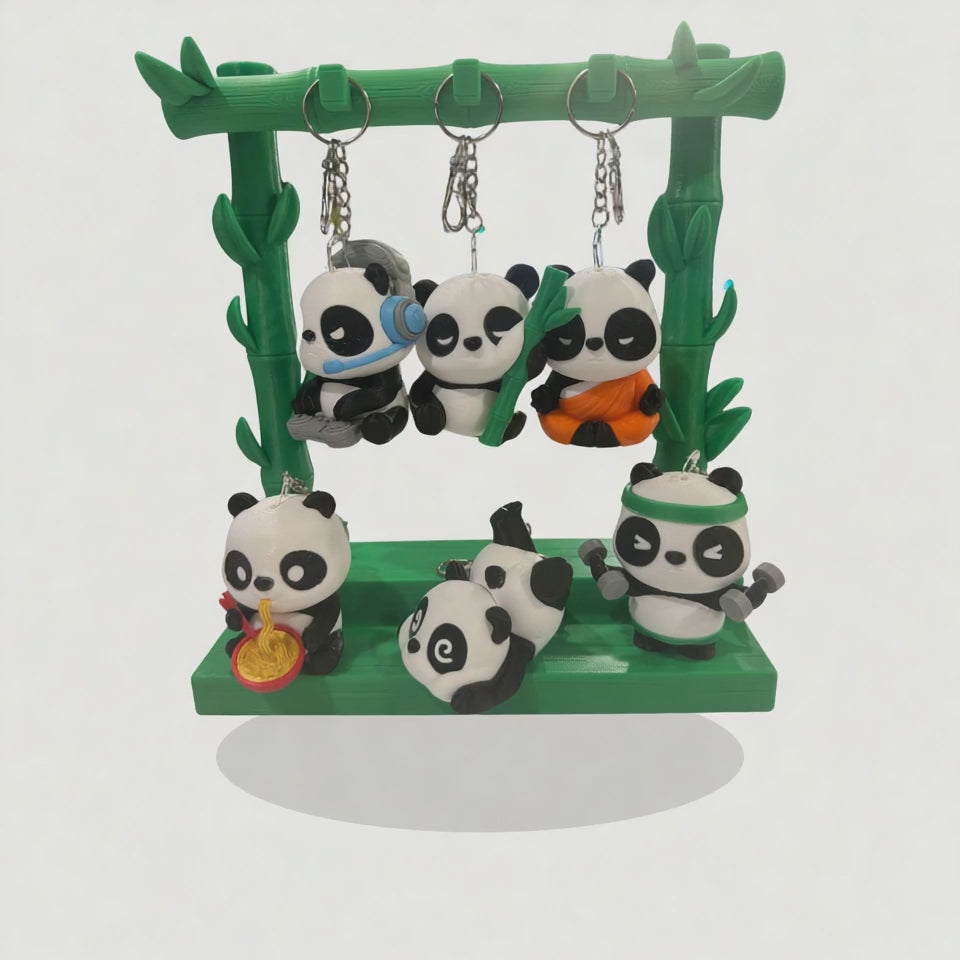 Pandamonium Panda Keychain, Purse /Backpack Clip Collection