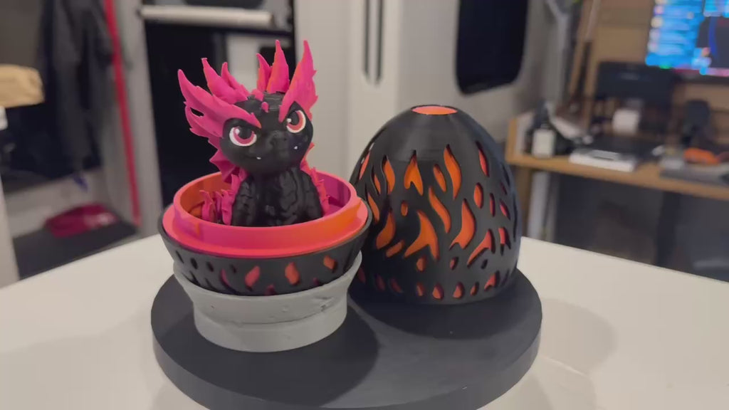 Magmos & Molten Dragon Egg – Lava Dragon Figurine & Hatchable Egg Display
