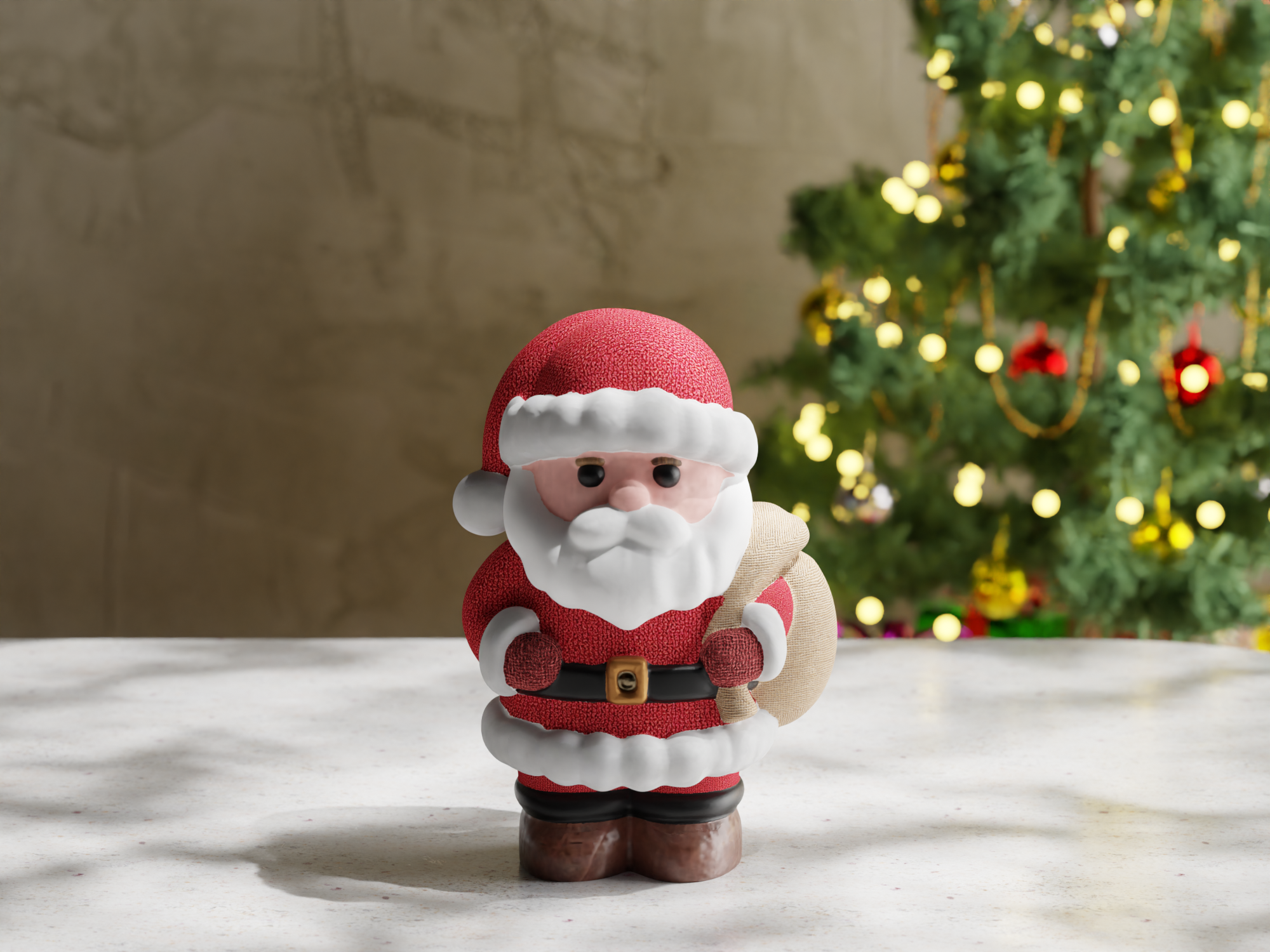 Santa Claus Christmas Ornament – 3D Printed Holiday Decoration | Classic Santa Figurine | Christmas Tree Hanger | Festive Seasonal Gift